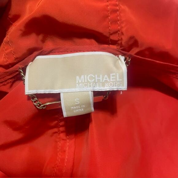 Michael Kors Wind Breaker Jacket with Hood Orange Size Small - Picture 5 of 11